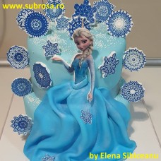 Flakes18zu Elsa cu fulgi de nea imagine comestibila din icing 20x15cm